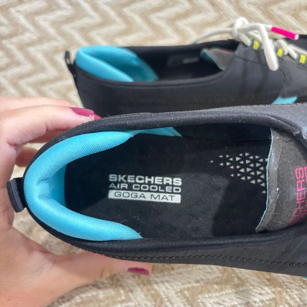 Skechers Women's Glide Ultra Casual Boat Shoes Sneakers Black Multi Size 7.5 - Picture 5 of 6